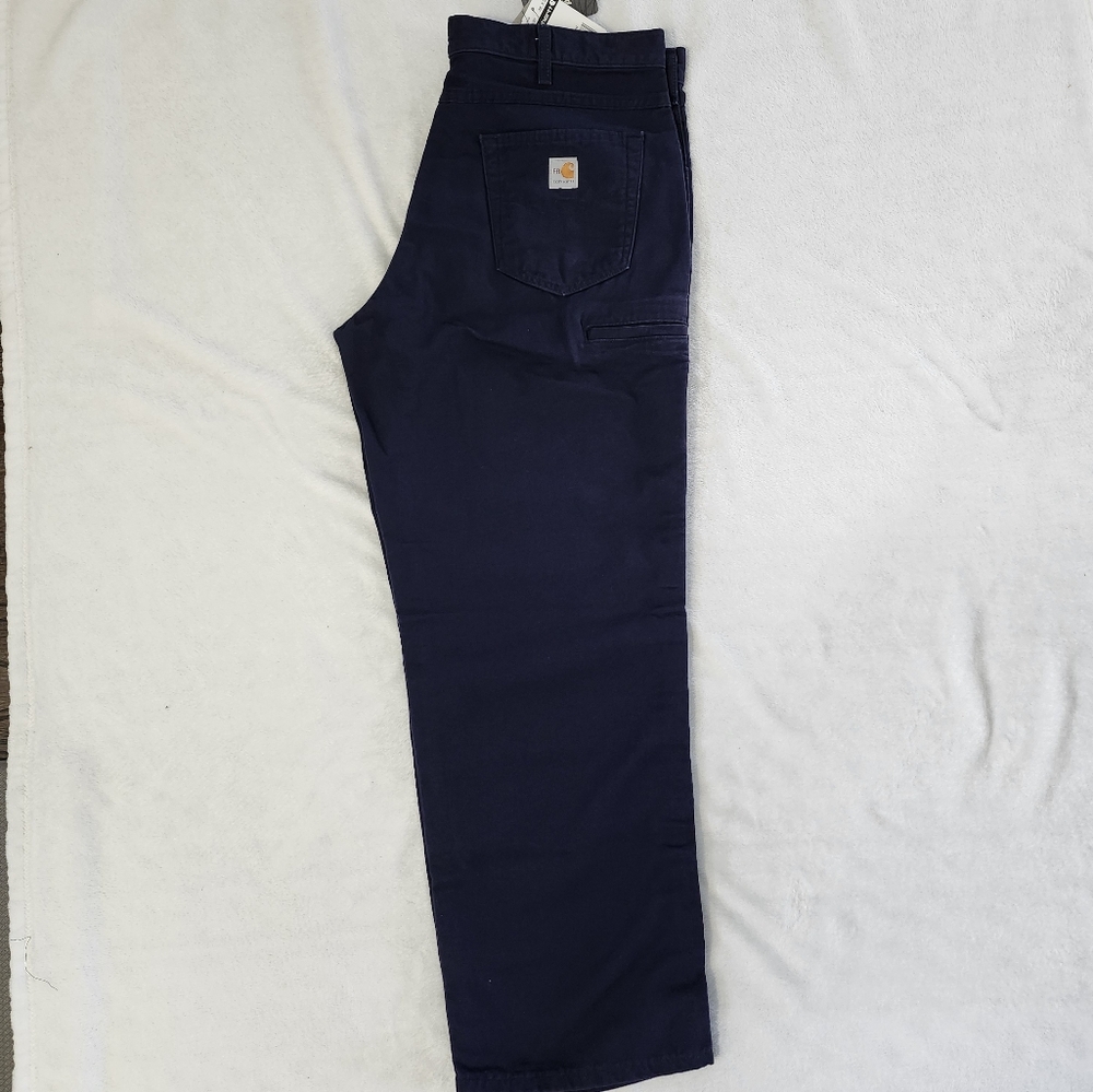 CARHARTT FR CAT Canvas Utility Work Pants Original Fit Navy Men's 38x30 NWT - Picture 6 of 16